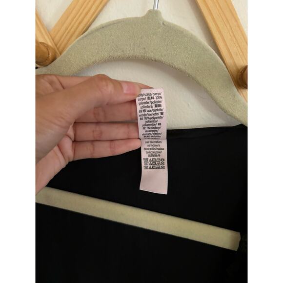 Victoria's Secret Sleepwear Women's XS Black Robe Satin Lace Open Kimono Long - Picture 5 of 5